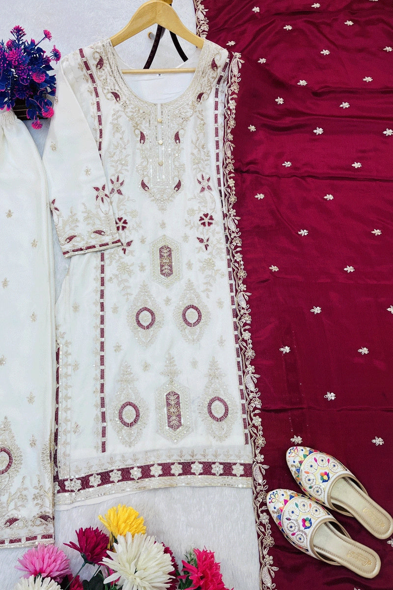 white  sharara suit for eid 