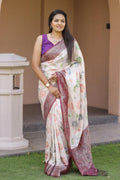 white silk saree for wedding guest