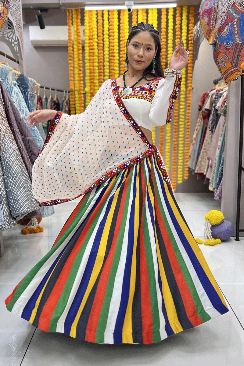 multi colour lehenga with full sleeve 