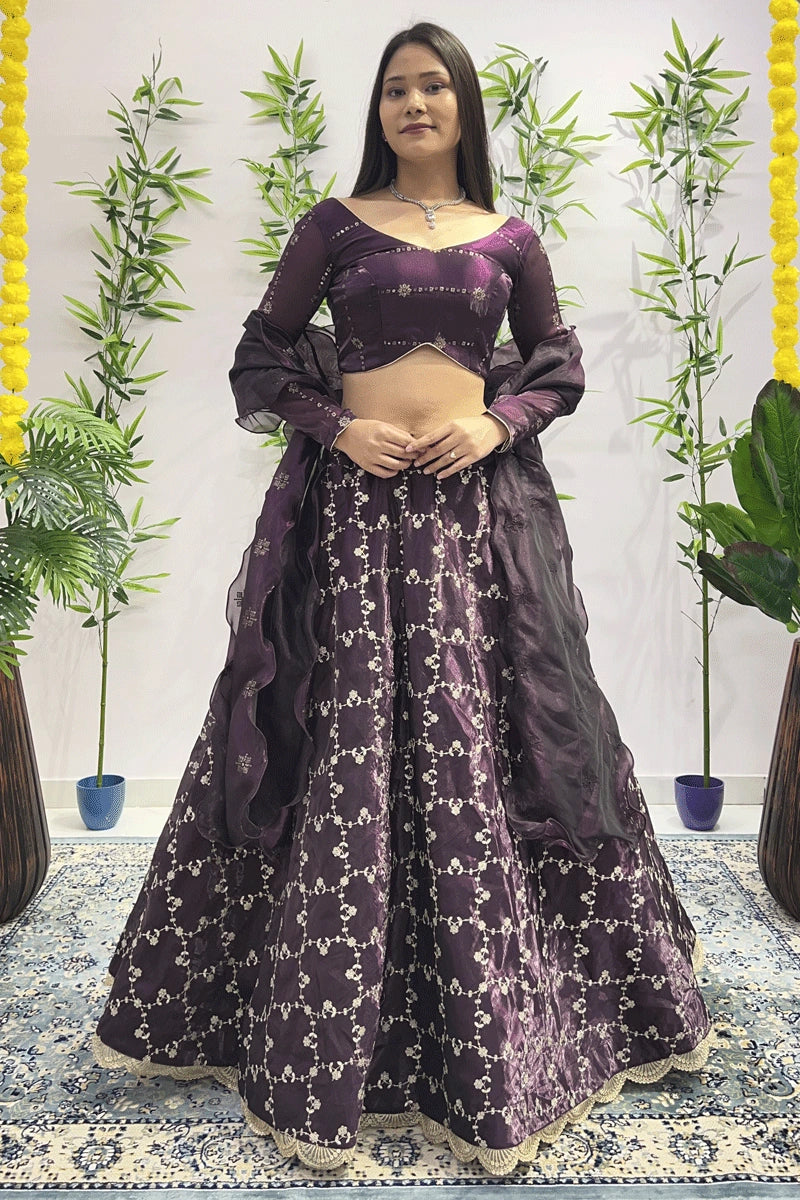 wine colour chaniya choli for navratri