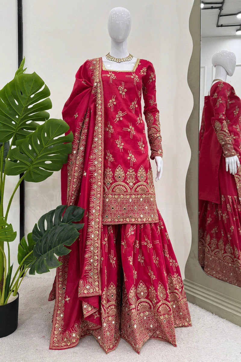 yankita kapoor pink sharara suit 