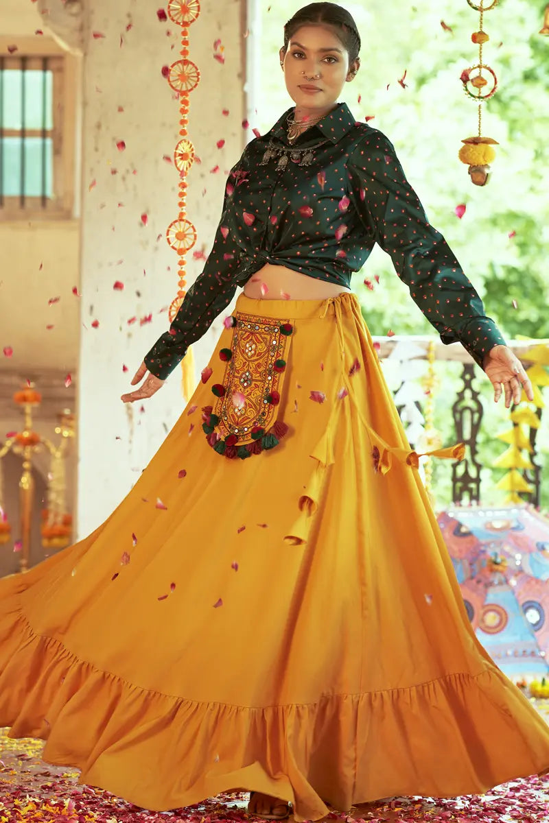 yellow color chaniya choli for navratri