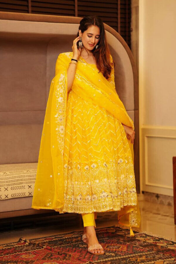 yellow gown for haldi