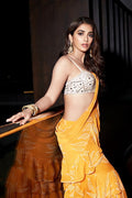 yellow saree for haldi function ceremony