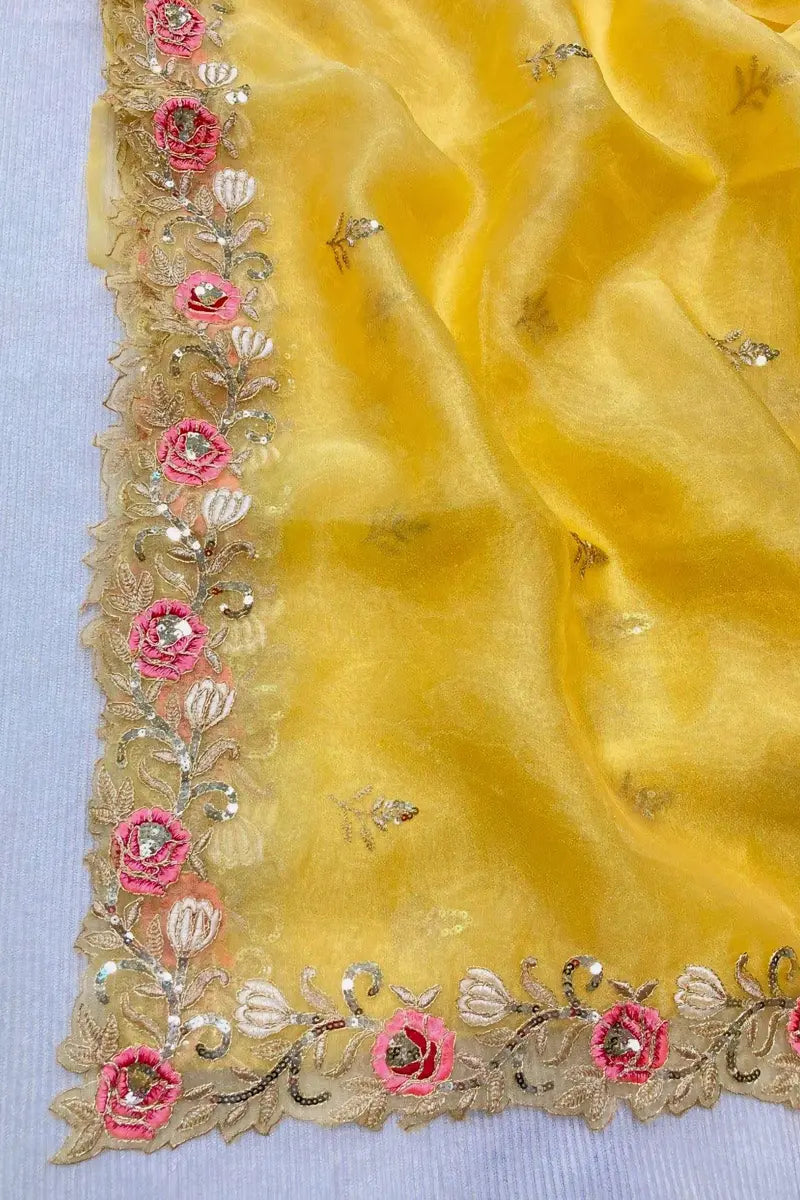 Yellow Saree for Haldi