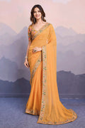 yellow bandhani saree for haldi