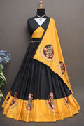 yellow black chaniya choli for navratri