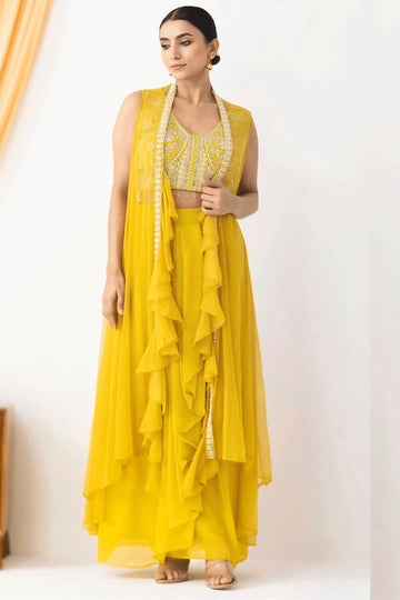 yellow color dhoti koti