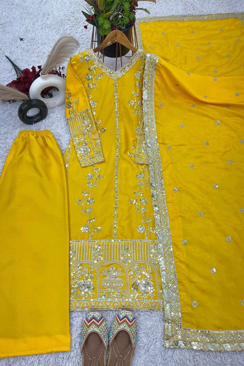 yellow color dress for haldi function