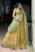 yellow lehenga for haldi bride