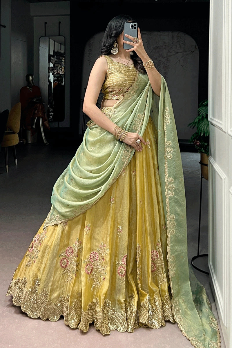 yellow lehenga for haldi bride