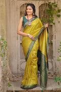 yellow lining designer saree for wedding