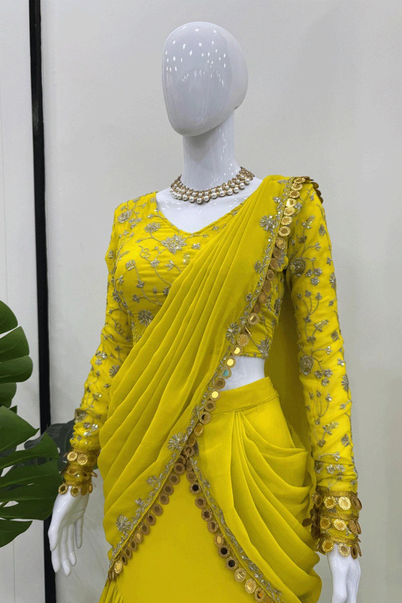 yellow  saree for haldi 