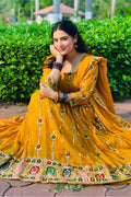 yellow anarkali gown with full sleeve