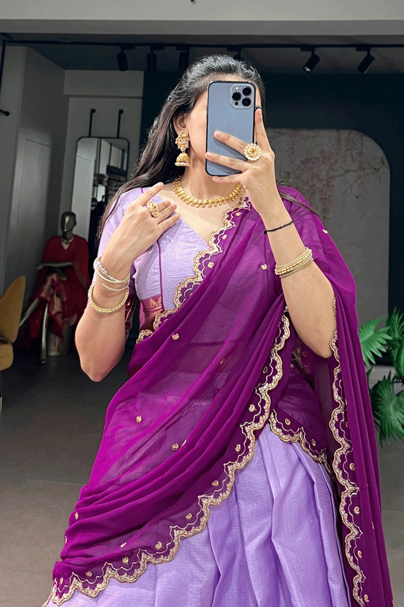latest kerala style pavadai davani