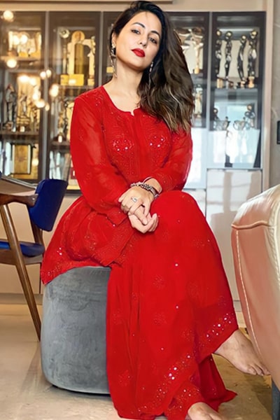 Hina khan dress collection Red