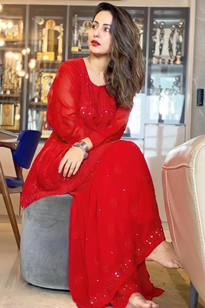 Hina khan dress collection Red