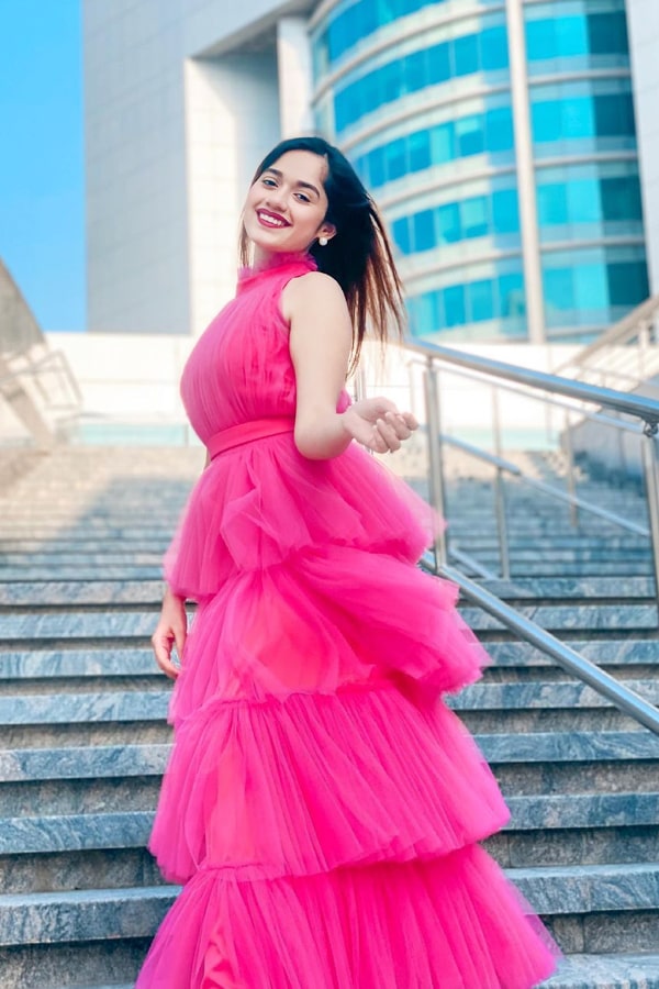 Jannat zubair dress Pink Western Gown 2021