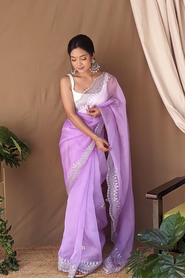 Organza silk sarees with embroidery 2021. 2 1 Anaya Designer Studio | Sarees, Gowns and Lehenga Choli