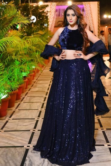 Party Wear Traditional Crop Top Lehenga 2021 Navy Blue