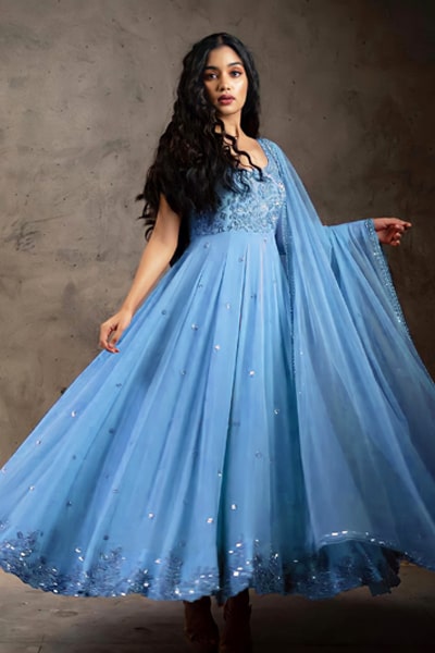 Party wear gown dress design 2021 Blue