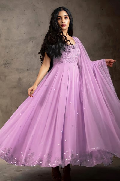 Party wear gown dress design 2021 purple