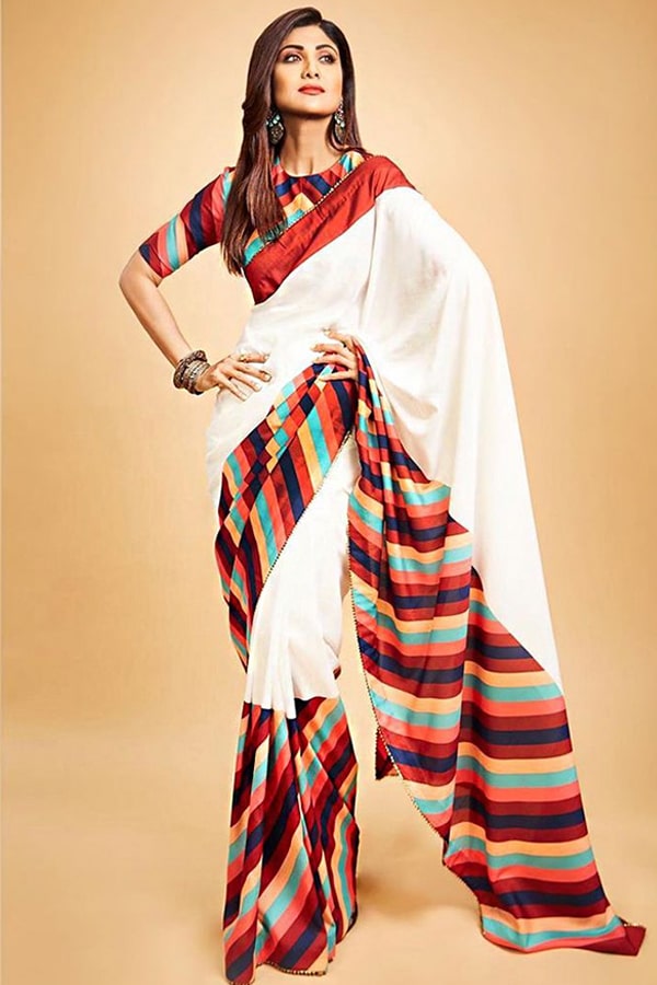 Shilpa shetty in saree look Red 2021