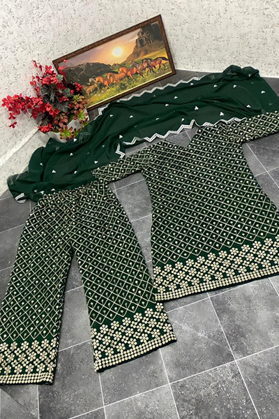 Yankita Kapoor Embroidery sharara suit 2021 green (2)