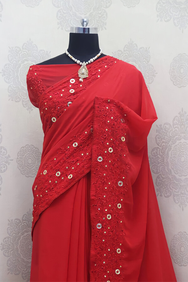 Janhvi kapoor red saree online shopping real pic
