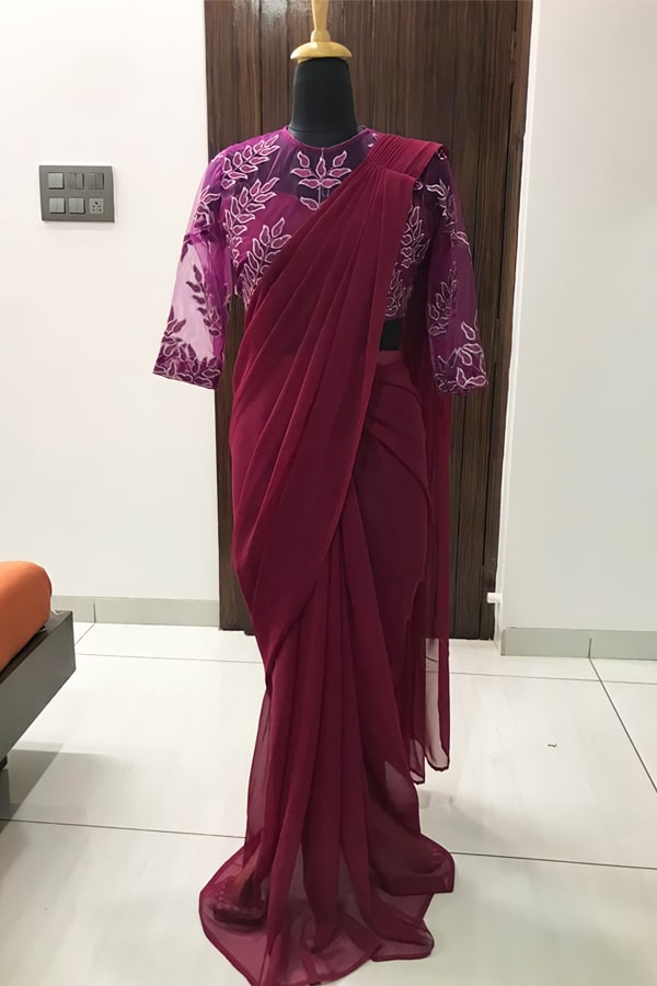 Shreya Ghosal in Georgette saree Ready to wear 2021