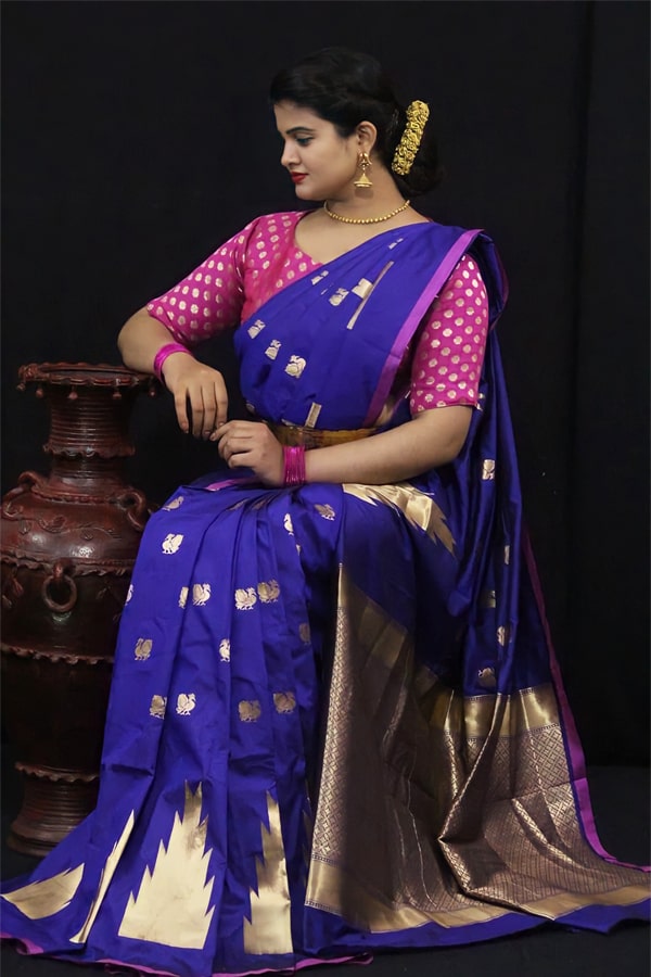 Soft kesari silk sarees for Wedding 2021