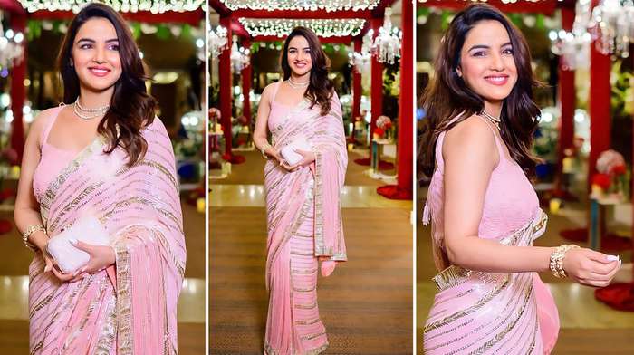 Jasmin Bhasin saree in Rahul Vaidya wedding Anaya Designer Studio | Sarees, Gowns and Lehenga Choli