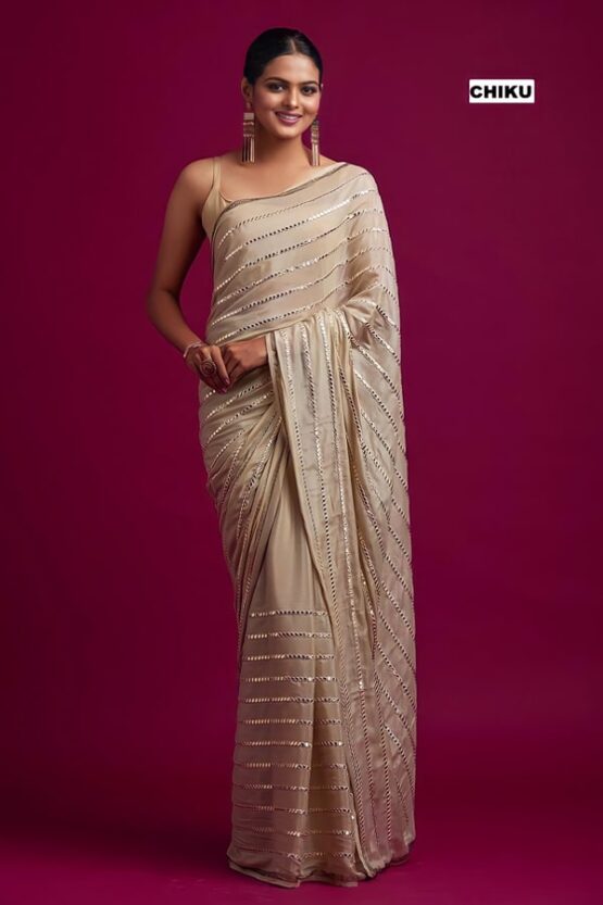 Party wear silk saree for unmarried girl (2)