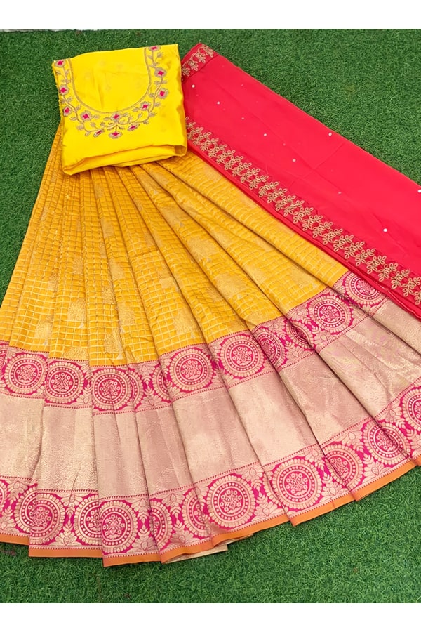 Half sarees for wedding with prices