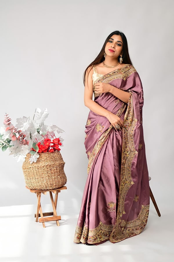 Indian wedding guest Saree Look silk