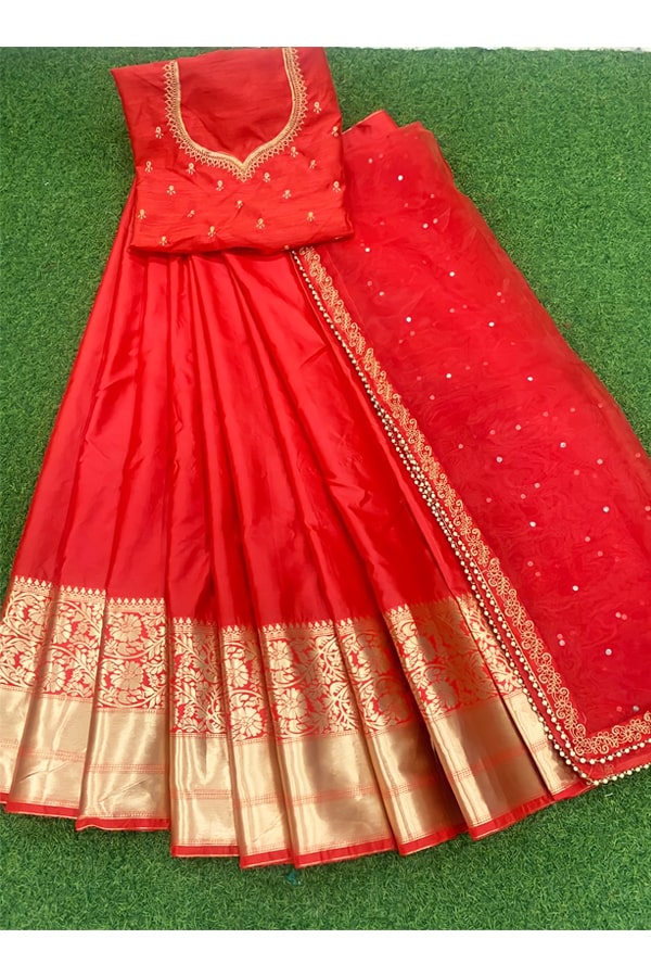 Latest half saree designs 2021 red