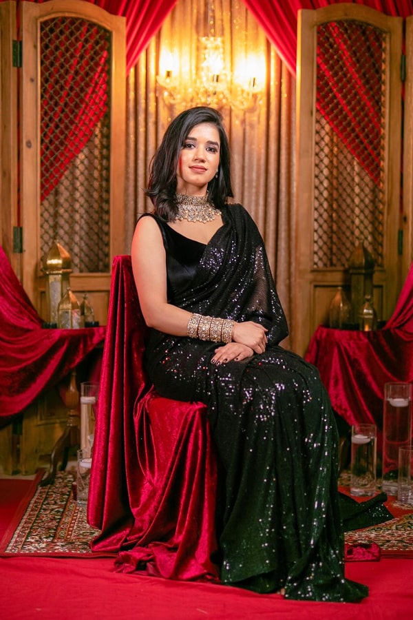 Buy Beauteous Black Color Festive Wear All Over Satin Patta Digital Printed Fancy  Saree Designer Blouse | Lehenga-Saree