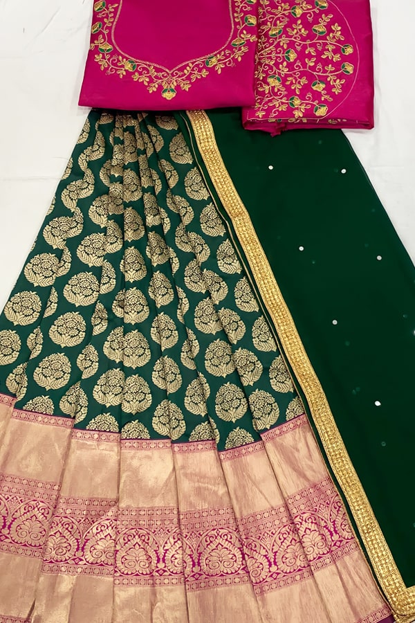Traditional Half Saree with Price green