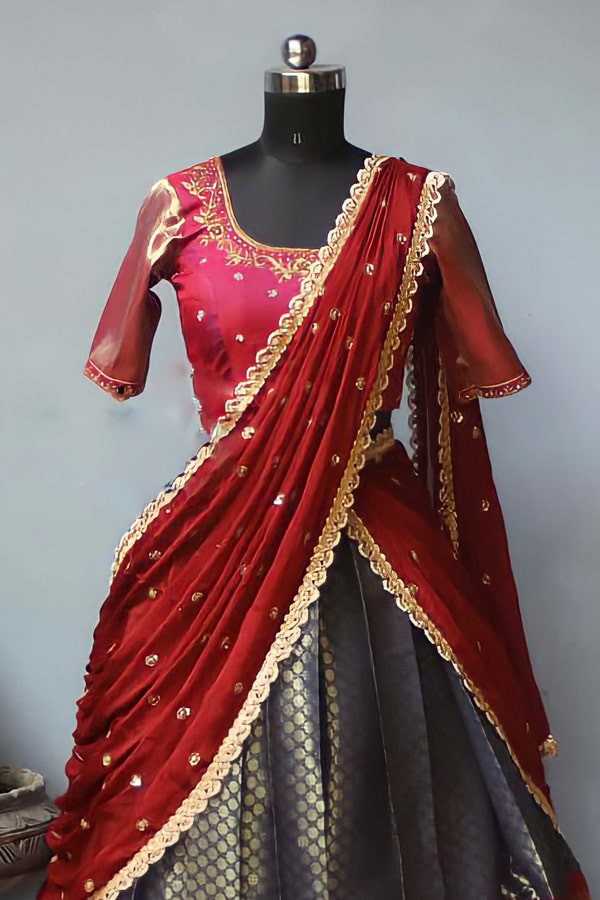 Traditional half saree online with Price