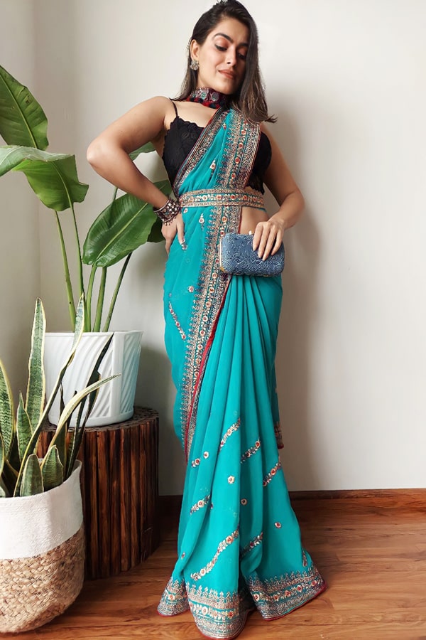 Fancy Saree with Belt online shopping