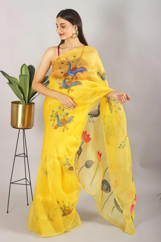 Yellow saree for Haldi function