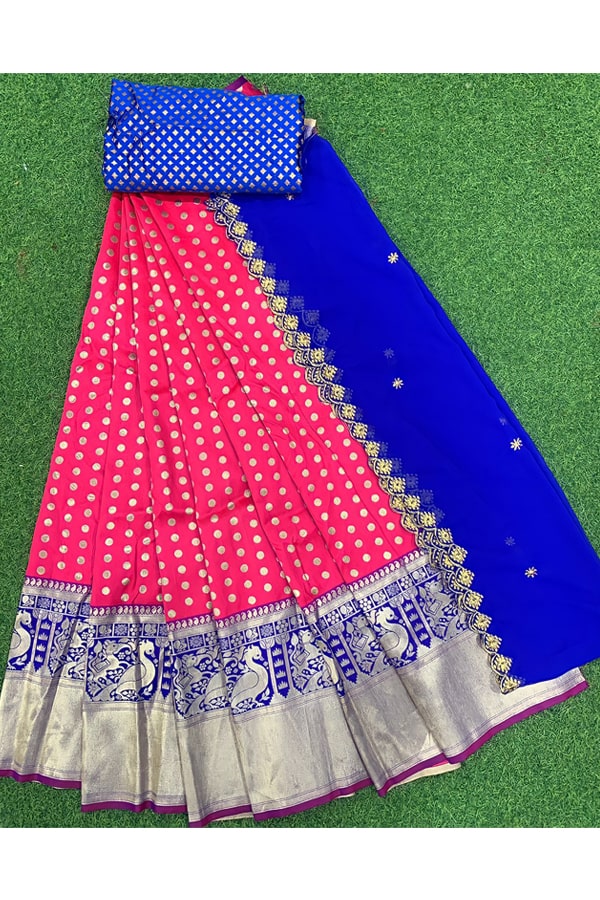 half saree designs pattu
