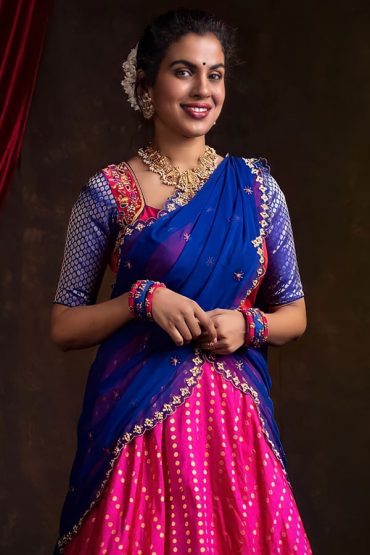 half saree designs with price
