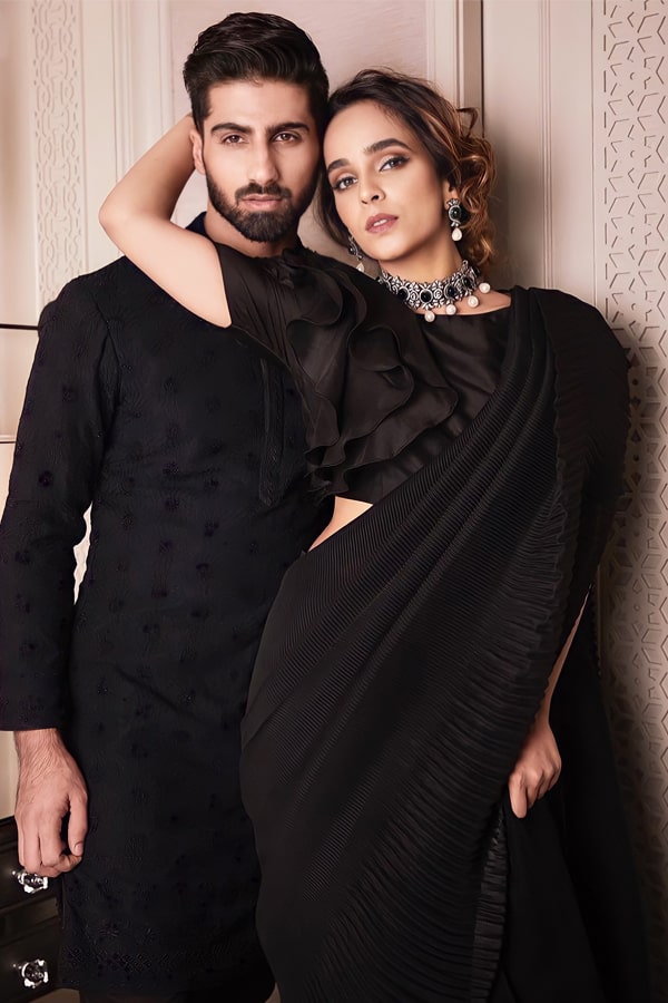 Black Color Saree With Pure Georgette Fabric