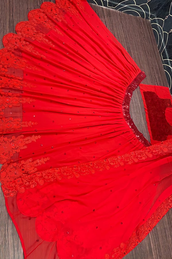 Red Designer Party Wear Lehenga for Wedding Function 2022