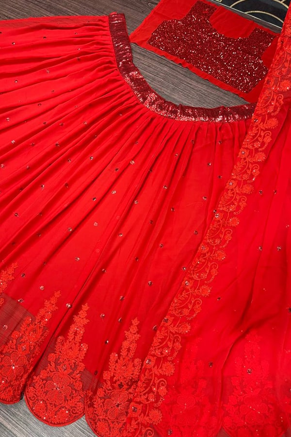Red Party Wear Lehenga Speicla for Wedding Function 2022