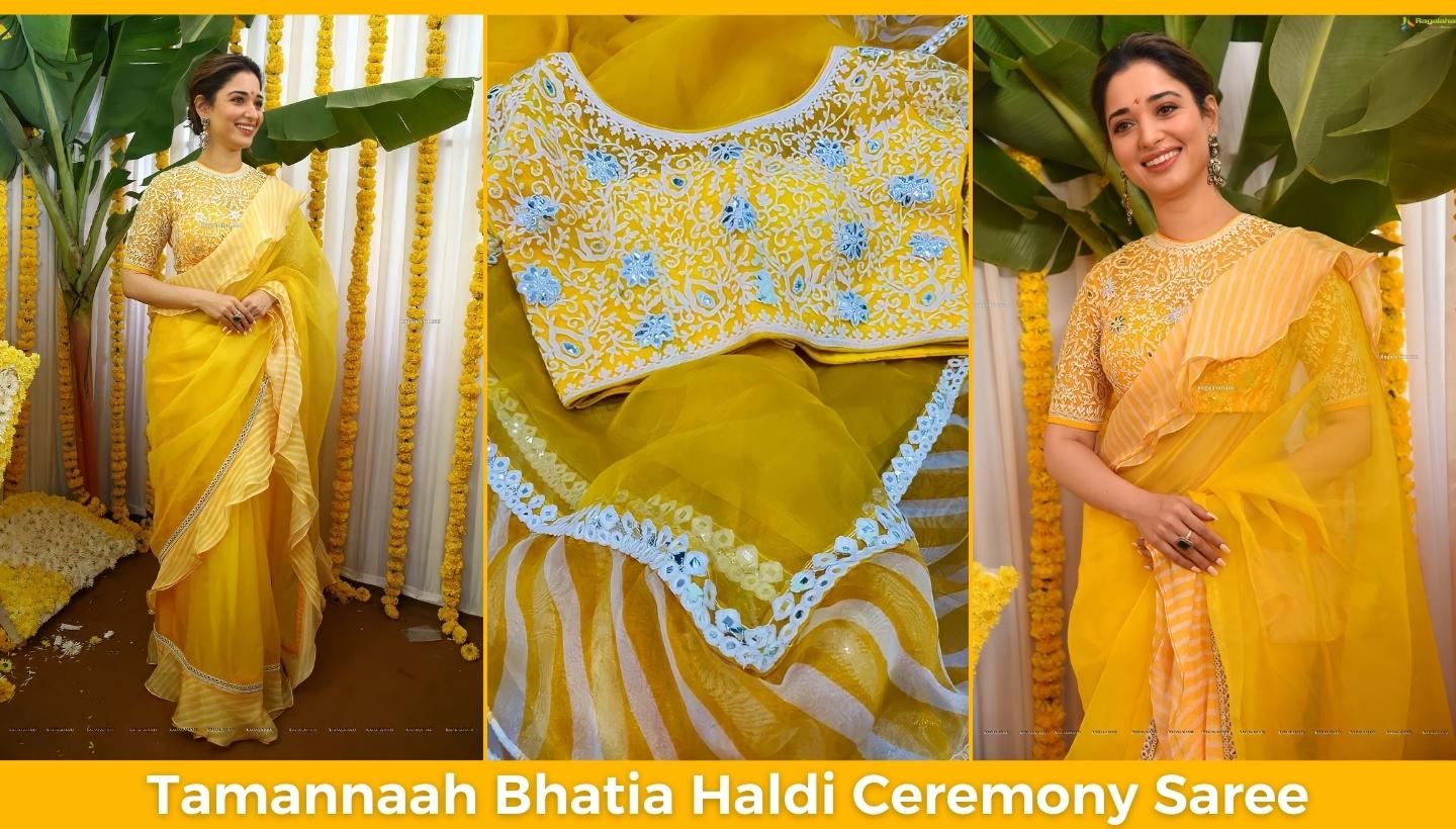 Tamanaa Bhatia Haldi Ceremony Saree