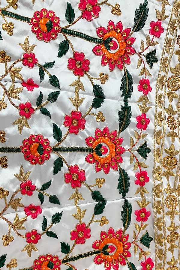 White Color Floral Work