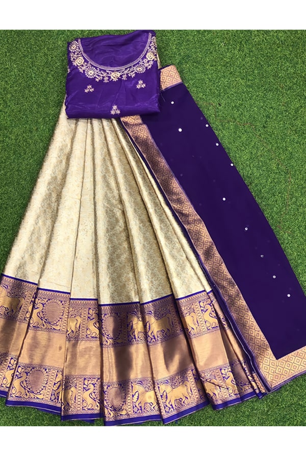 latest Pattu half sarees for wedding