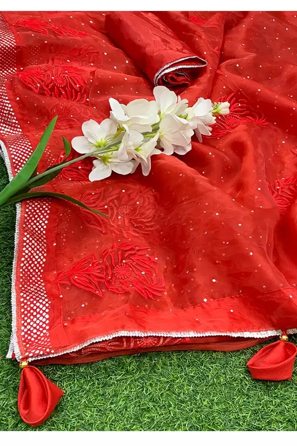 Red Saree – Perfect Valentine's Day Gift For Her